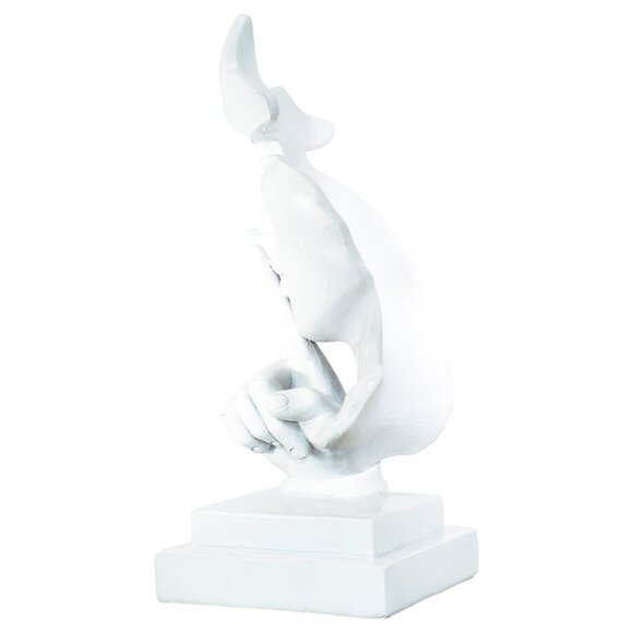 Adam & Friends Home Decor Silence Is Golden Sculpture | 1-Piece | White - Picture 2 of 5